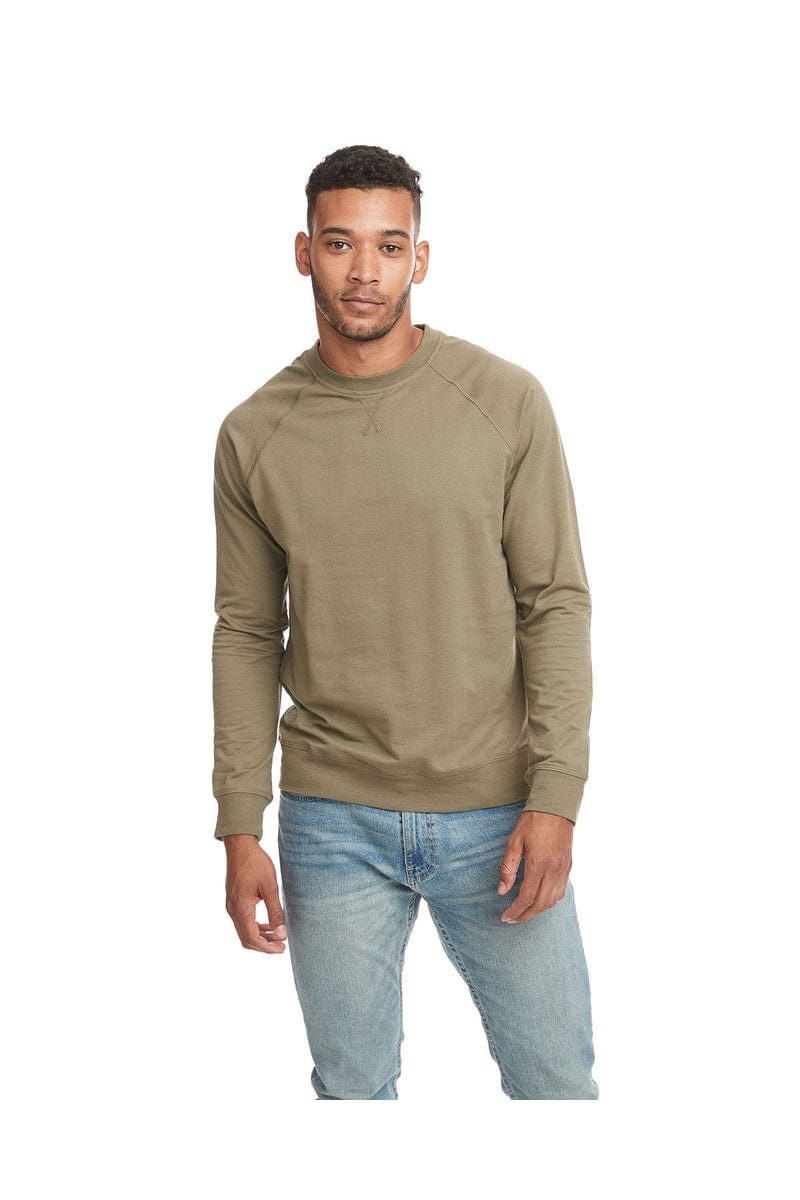 Next Level N9000 Unisex French Terry Raglan Crew Military Green S