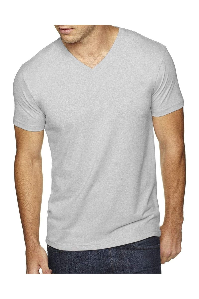 Tシャツ・カットソー LAUGHER Menades T-shirt White TS39 Next Level 6440: Men's Sueded V- Neck T-Shirt | Bulkthreads