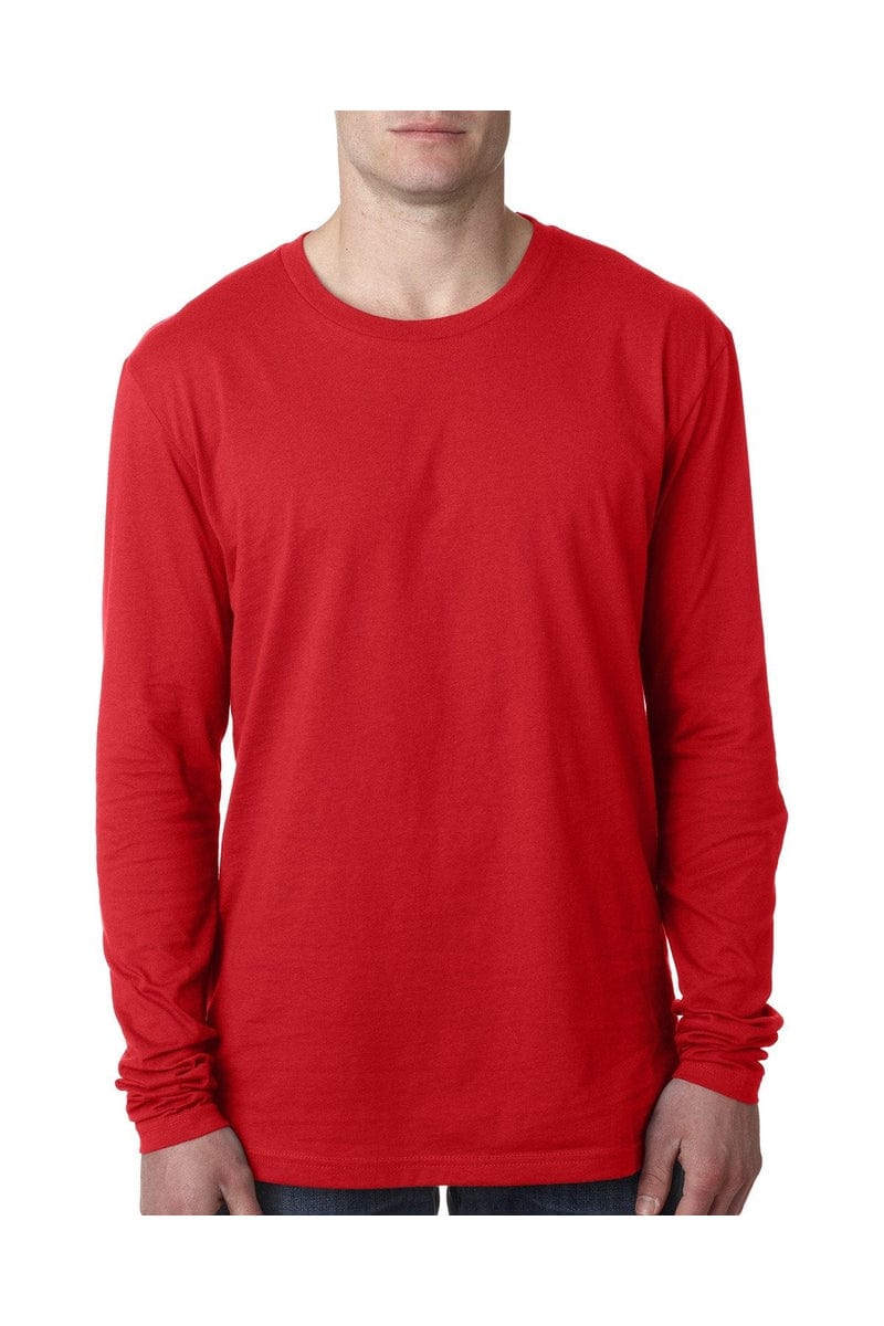 Next Level T-Shirts S / Red Next Level N3601: Men's Cotton Long-Sleeve Crew