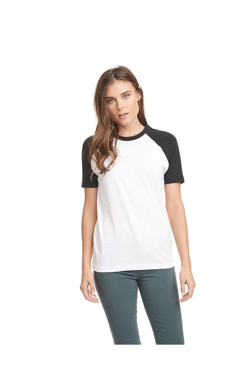 Next Level T-Shirts XS / Black/ White Next Level N3650: Unisex Raglan Short-Sleeve T-Shirt