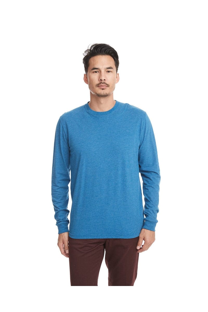 Next Level T-Shirts XS / Heather Cool Blu Next Level 6411: Unisex Sueded Long-Sleeve Crew