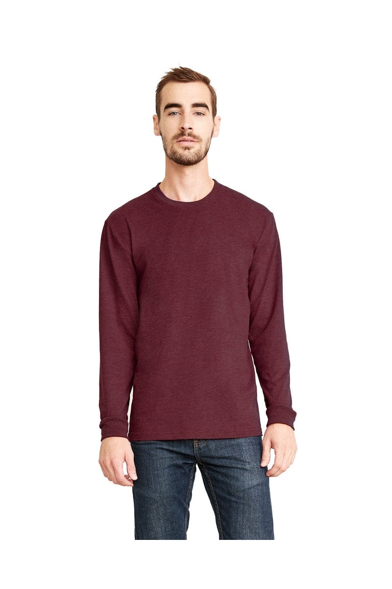 Next Level T-Shirts XS / Heather Maroon Next Level 6411: Unisex Sueded Long-Sleeve Crew