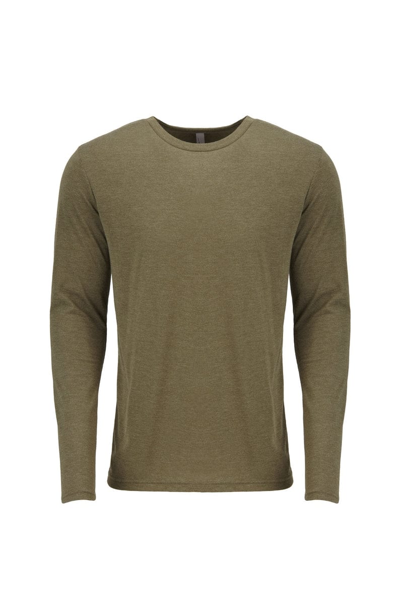 Next Level T-Shirts XS / Military Green Next Level 6071: Men's Triblend Long-Sleeve Crew