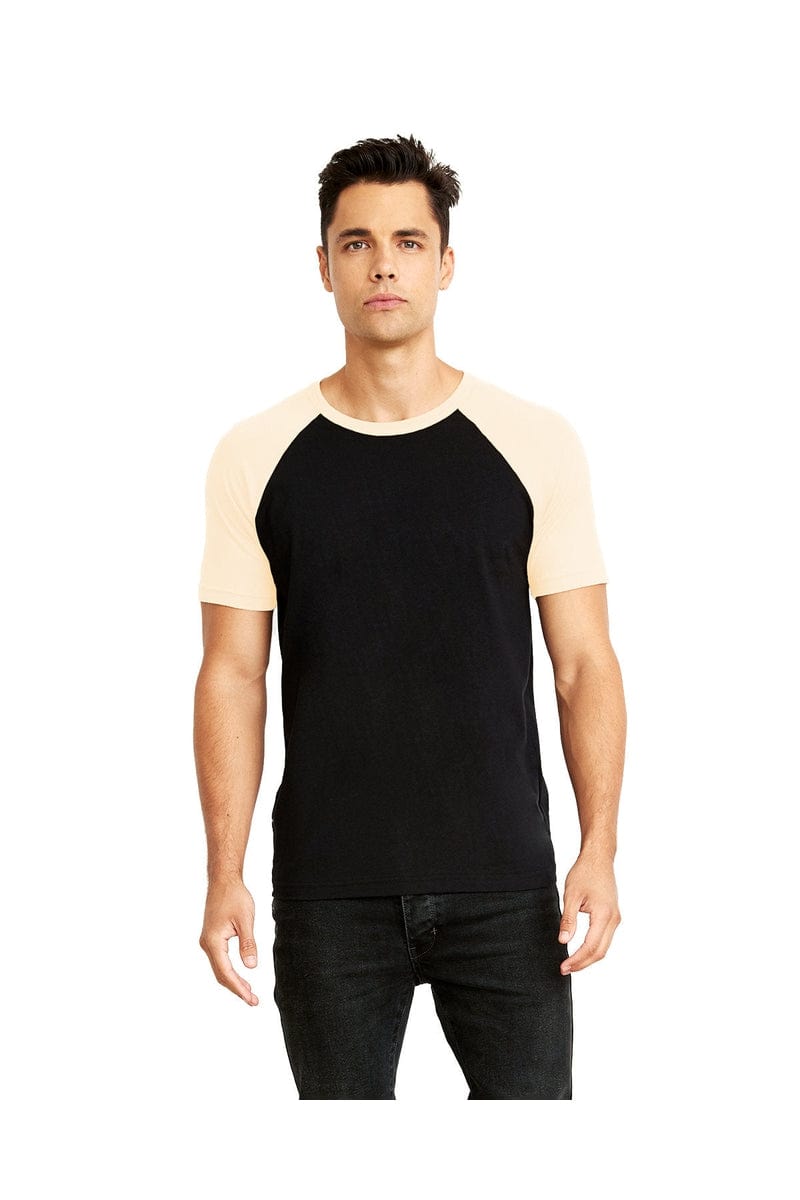 Next Level T-Shirts XS / Natural/ Black Next Level N3650: Unisex Raglan Short-Sleeve T-Shirt