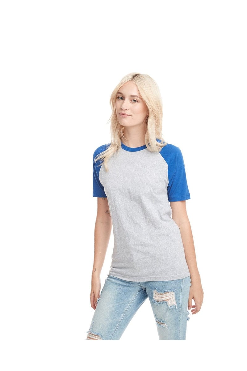 Next Level T-Shirts XS / Royal/ Hthr Gray Next Level N3650: Unisex Raglan Short-Sleeve T-Shirt