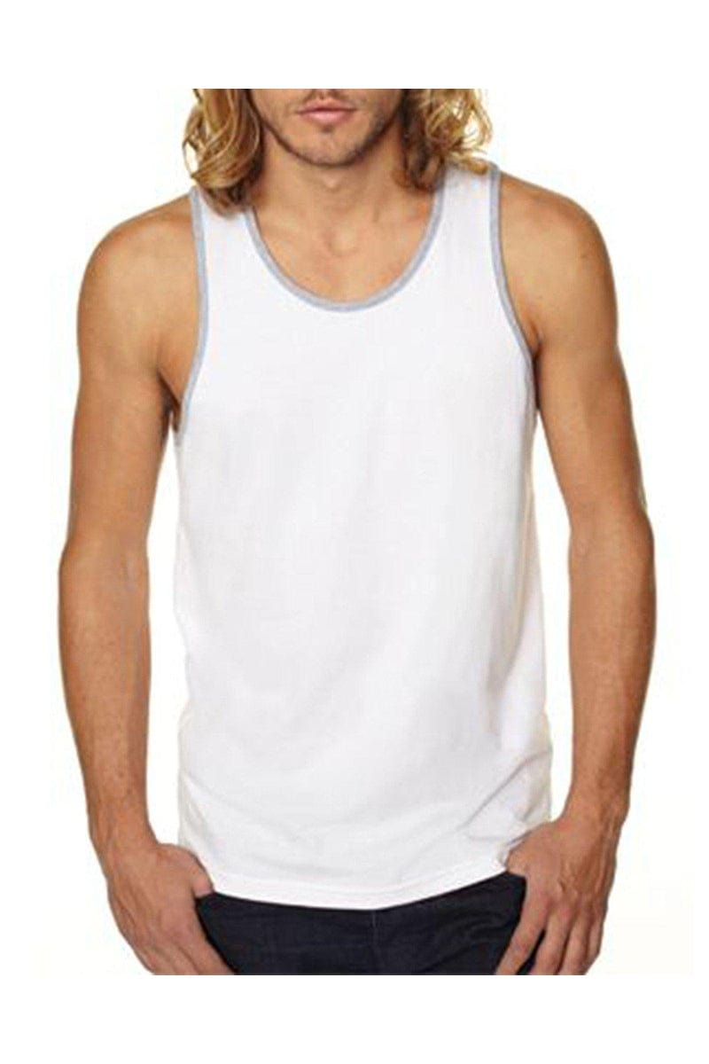 Next Level Tank Tops S / Wht/ Hthr Gray Next Level 3633: Men's Cotton Tank