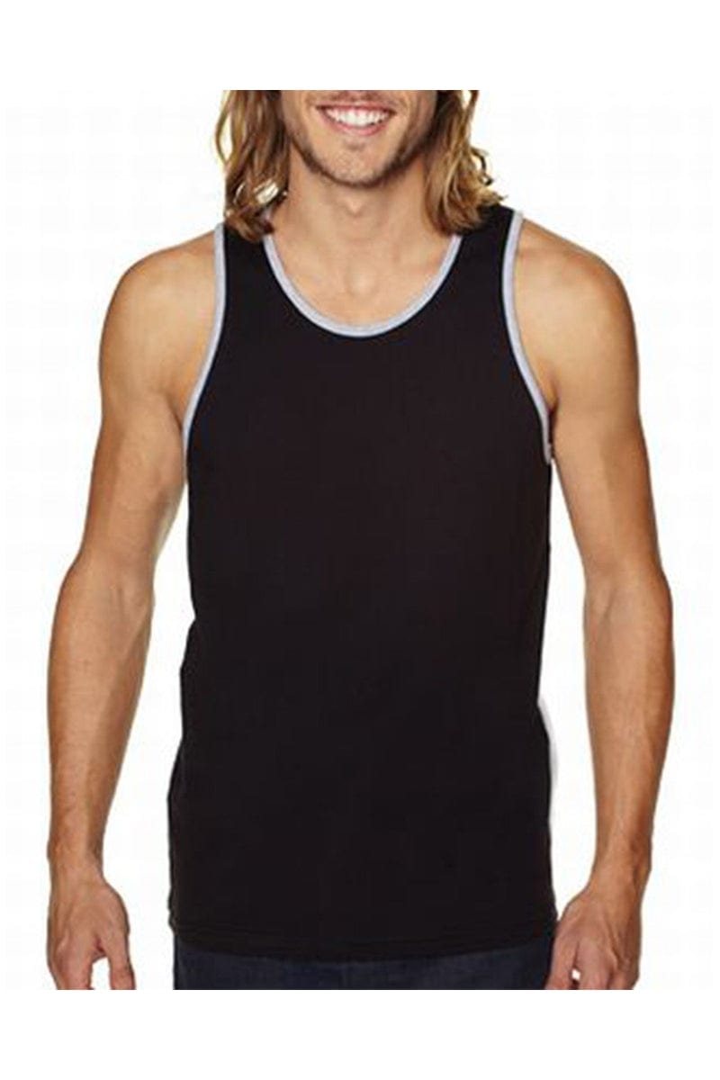 Next Level Tank Tops XS / Black/ Hthr Grey Next Level 3633: Men's Cotton Tank