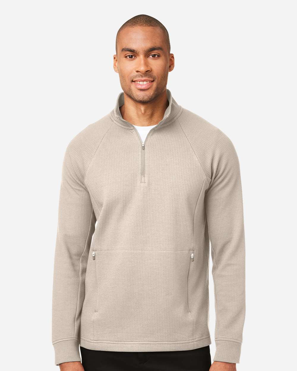 North End Knits & Layering North End NE200 Men's Rhythm Waffle Quarter-Zip Pullover