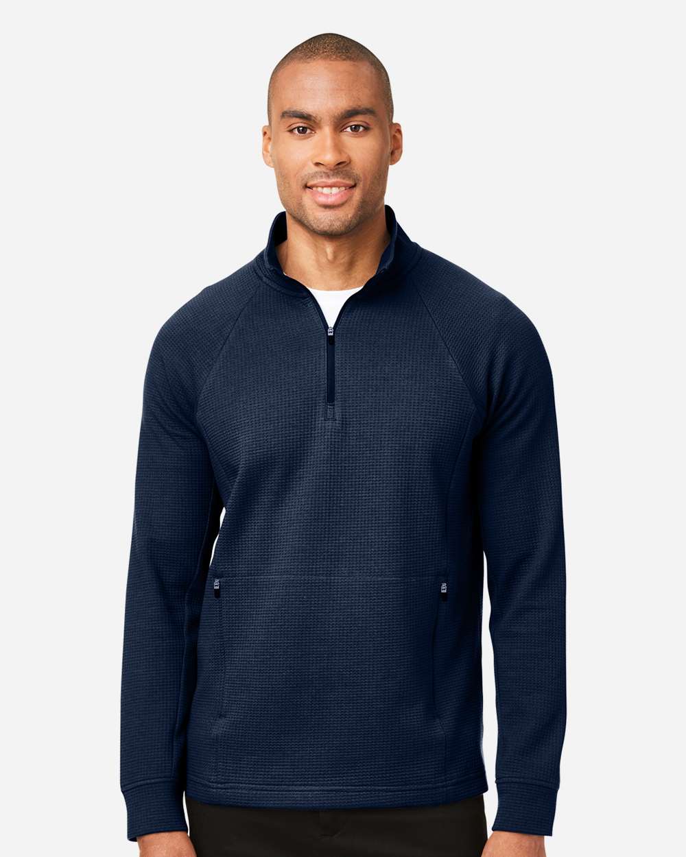 North End Knits & Layering North End NE200 Men's Rhythm Waffle Quarter-Zip Pullover