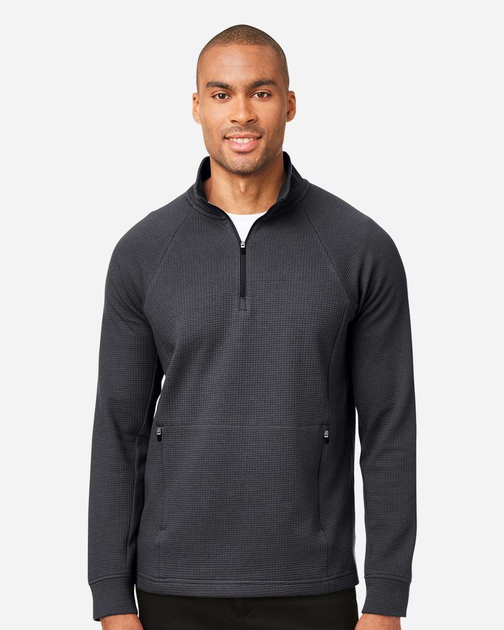 North End Knits & Layering North End NE200 Men's Rhythm Waffle Quarter-Zip Pullover
