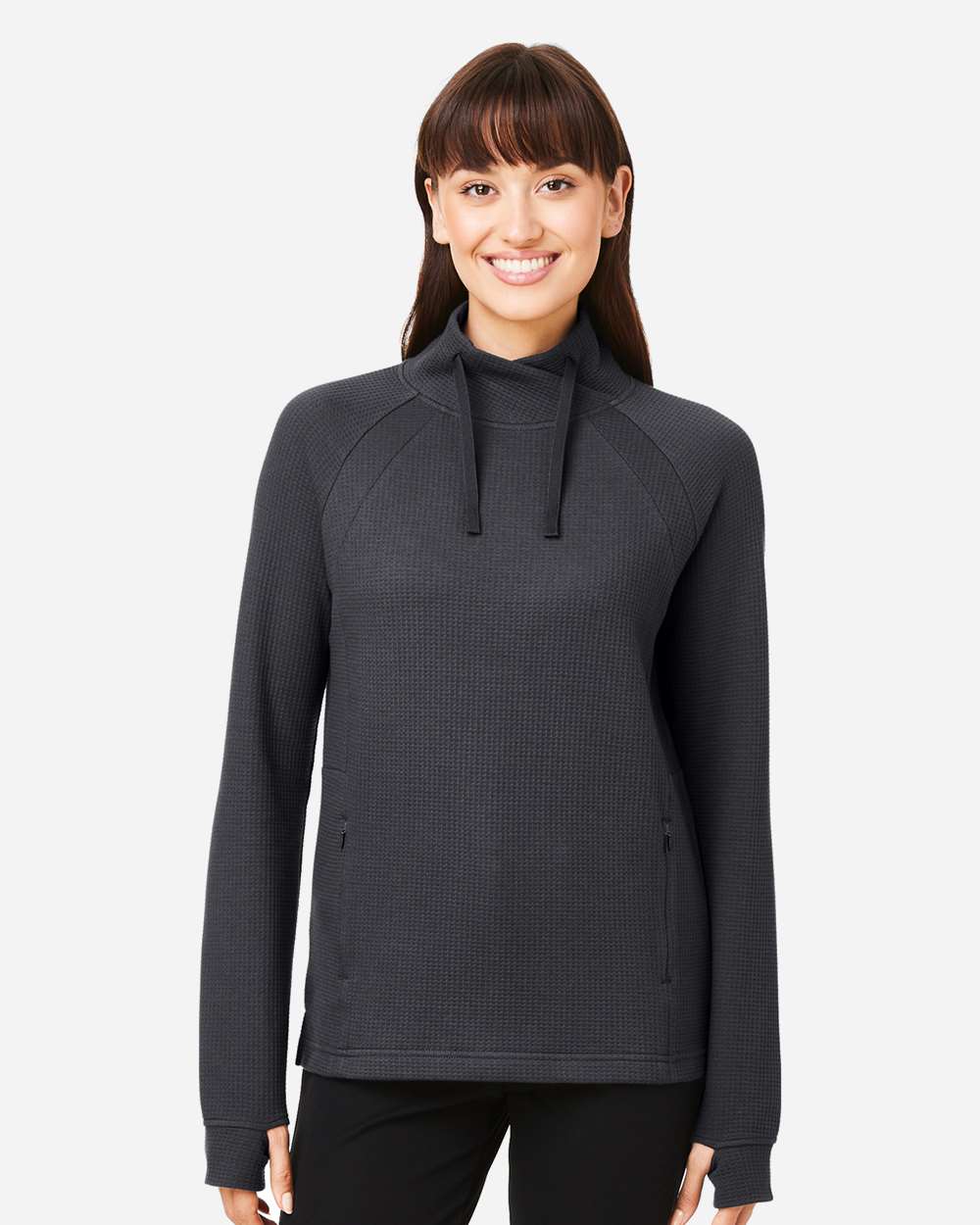 North End Knits & Layering North End NE200W Women's Rhythm Waffle Cross-Neck Pullover