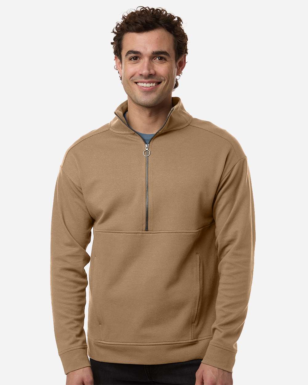 North End Knits & Layering North End NE220 Men's Mantra Half-Zip Ottoman Pullover