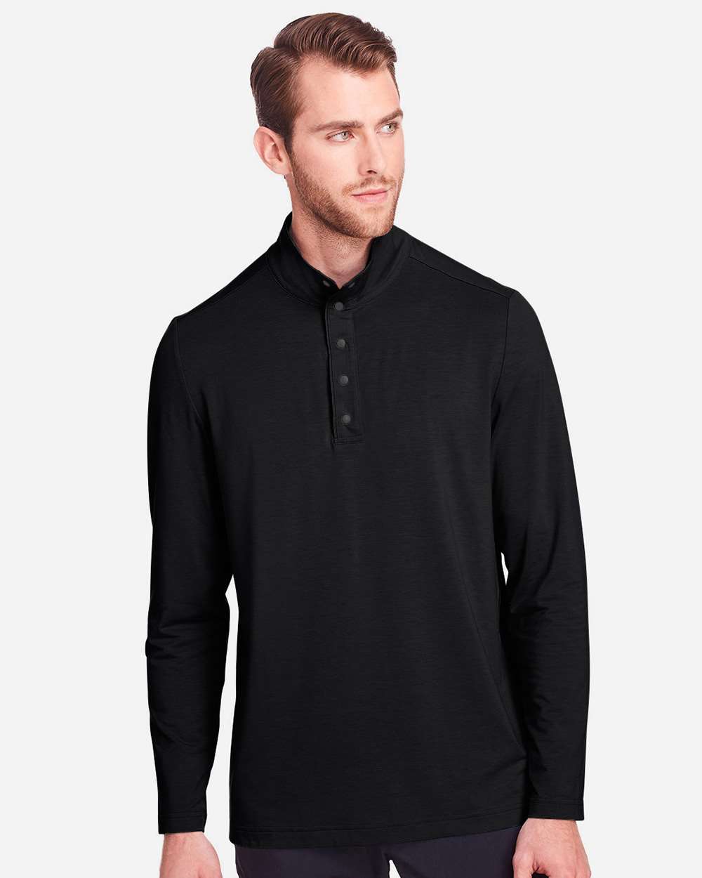 North End Knits & Layering North End NE400 Men's JAQ Stretch Performance Snap-Neck Pullover