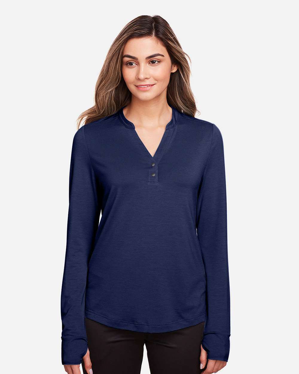 North End Knits & Layering North End NE400W Women's JAQ Stretch Performance V-Neck Snap Pullover