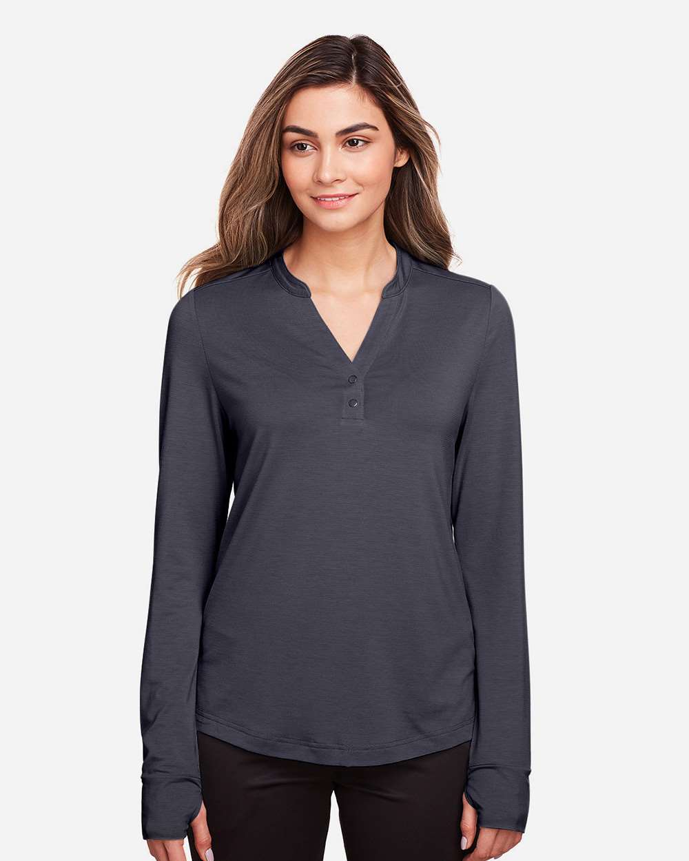North End Knits & Layering North End NE400W Women's JAQ Stretch Performance V-Neck Snap Pullover
