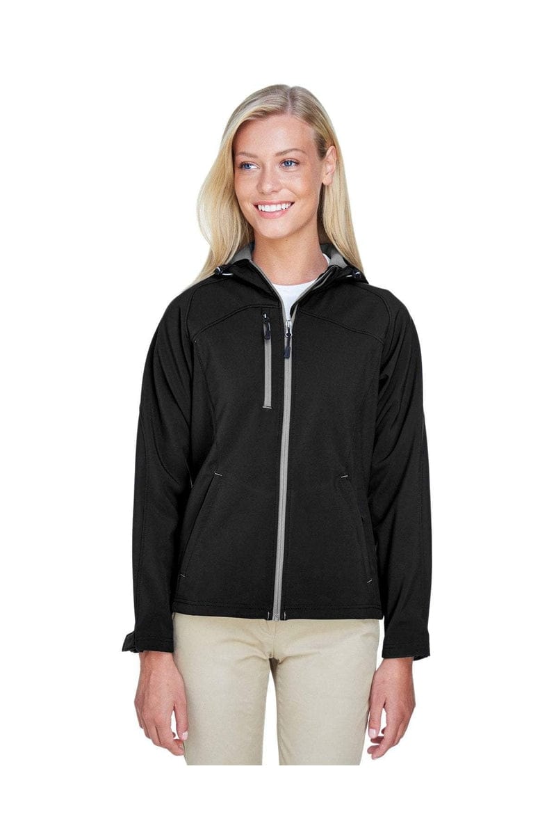North End Outerwear North End 78166: Ladies' Prospect Two-Layer Fleece Bonded Soft Shell Hooded Jacket