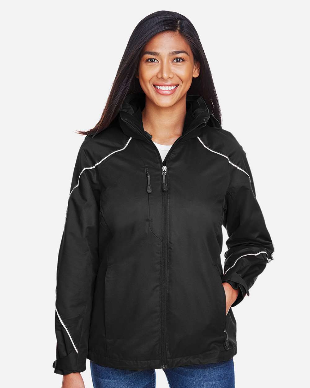 North End Outerwear North End 78196 Women's Angle 3-in-1 Jacket with Bonded Fleece Liner