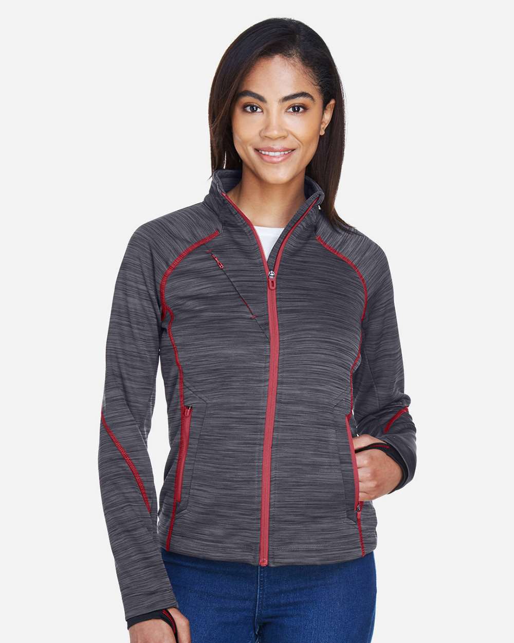 North End Outerwear North End 78697 Women's Flux Mélange Bonded Fleece Jacket