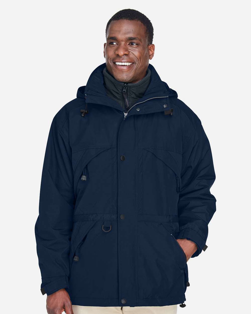 North End Outerwear North End 88007 Men's 3-in-1 Parka with Dobby Trim