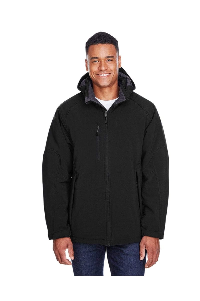 North End Outerwear North End 88159: Men's Glacier Insulated Three-Layer Fleece Bonded Soft Shell Jacket with Detachable Hood
