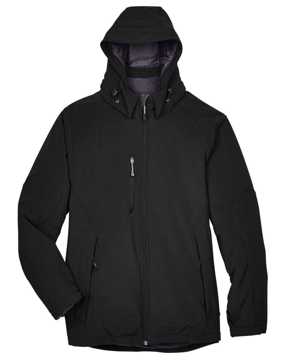 North End Outerwear North End 88159 Men's Glacier Insulated Three-Layer Fleece Soft Shell Hood Jacket with Detachable Hood