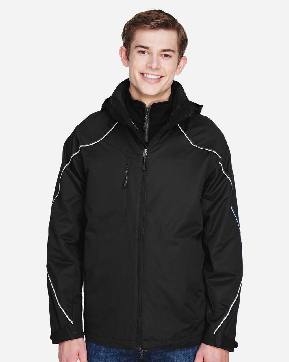 North End Outerwear North End 88196 Men's Angle 3-In-1 Jacket with Bonded Fleece Liner