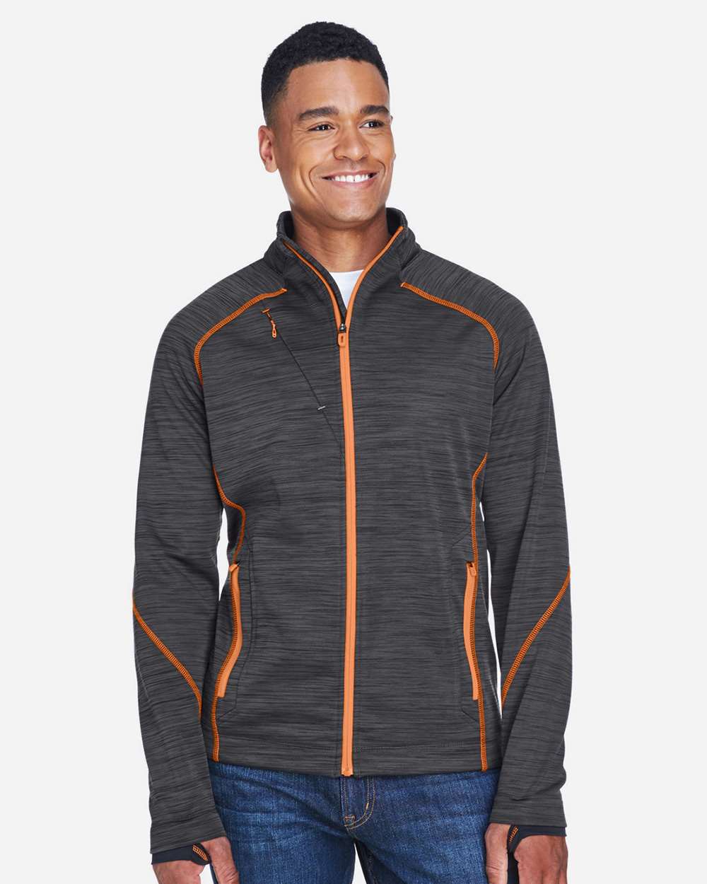 North End Outerwear North End 88697 Men's Flux Mélange Bonded Fleece Jacket