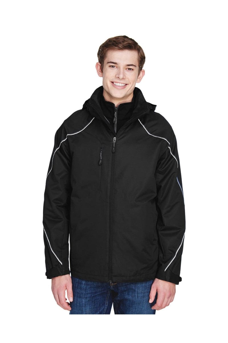 North End Outerwear 5XL / Black North End 88196: Men's Angle 3-in-1 Jacket with Bonded Fleece Liner