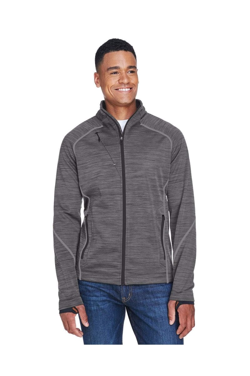 North End Outerwear S / Carbon/ Black North End 88697: Men's Flux Melange Bonded Fleece Jacket