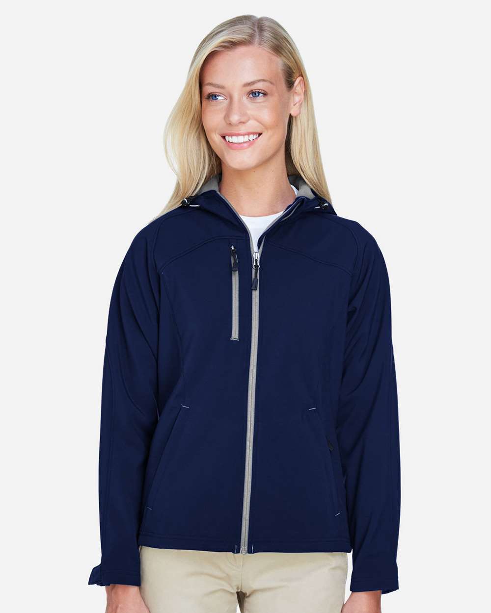 North End Outerwear S / Classic Navy North End 78166 Women's Prospect Two-Layer Fleece Bonded Soft Shell Hooded Jacket