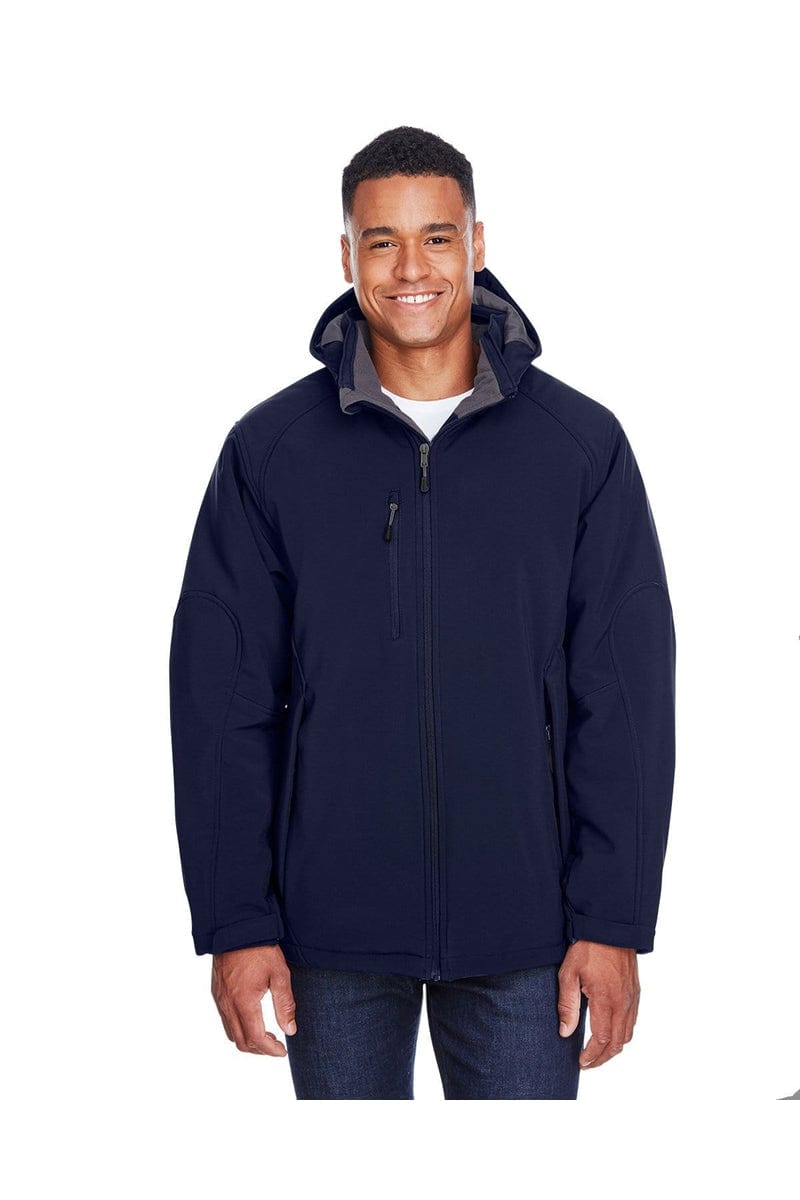 North End Outerwear 5XL / Classic Navy North End 88159: Men's Glacier Insulated Three-Layer Fleece Bonded Soft Shell Jacket with Detachable Hood