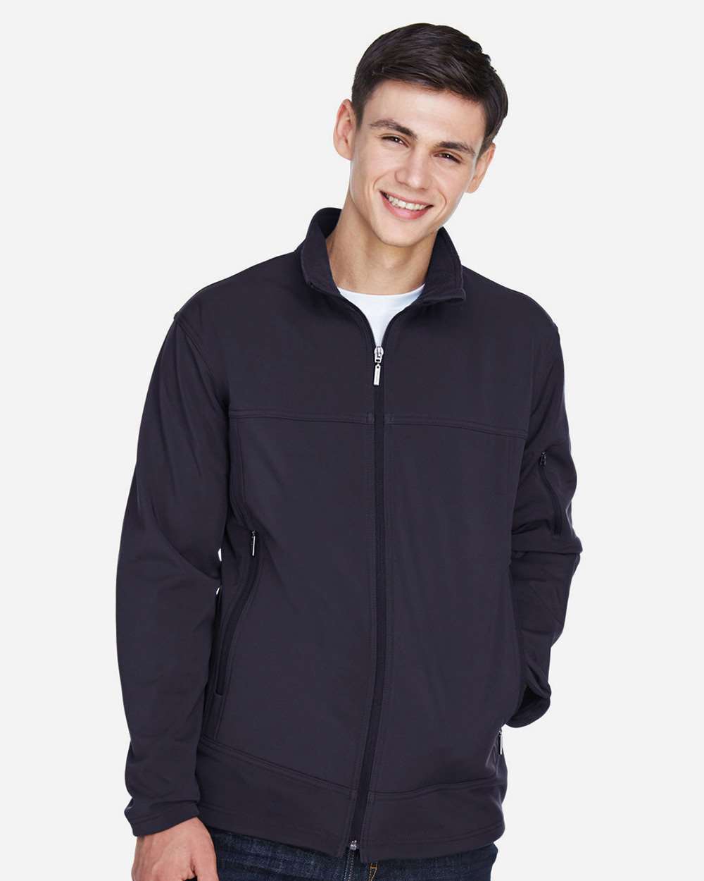 North End Outerwear S / Midnight Navy North End 88099 Men's Three Layer Fleece Performance Soft Shell Jacket