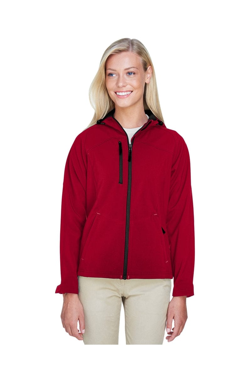 North End Outerwear S / Molten Red North End 78166: Ladies' Prospect Two-Layer Fleece Bonded Soft Shell Hooded Jacket