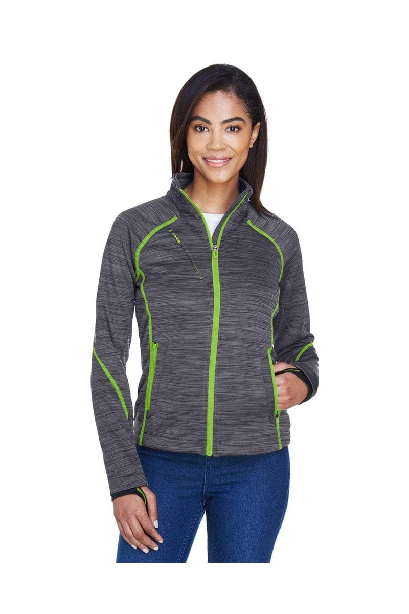 North End Outerwear XS / Carbon/ Acd Grn North End 78697: Ladies' Flux Melange Bonded Fleece Jacket