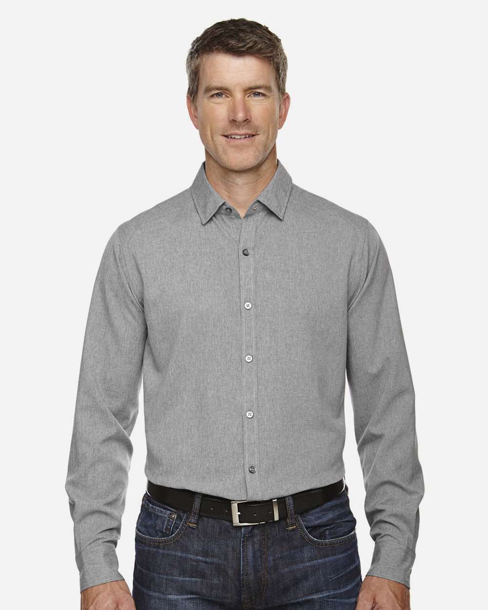 North End Wovens S / Light Heather North End 88802 Men's Melange Performance Shirt