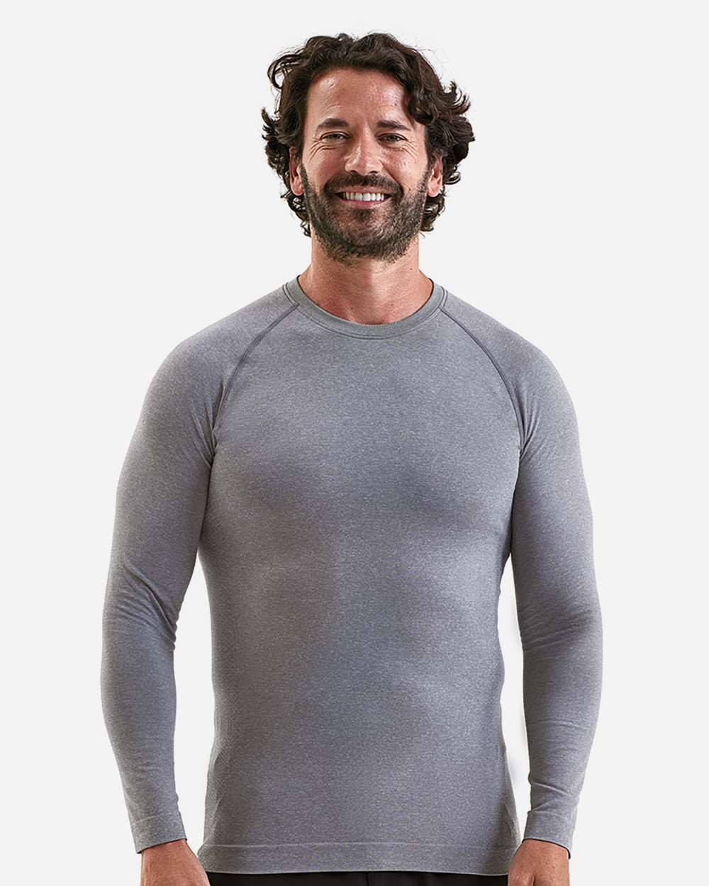 Onna T-Shirts - Long Sleeve S / Heather Grey Onna NN270 Men's Unstoppable Fresh Long Sleeve Underscrub Base Layer T-Shirt