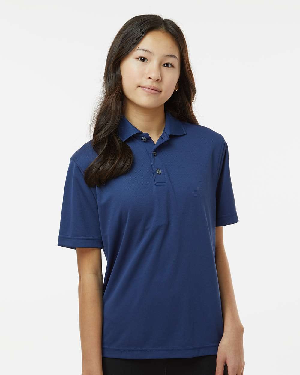 Paragon Polos XS / Navy Paragon 108Y Youth Saratoga Performance Mini Mesh Polo