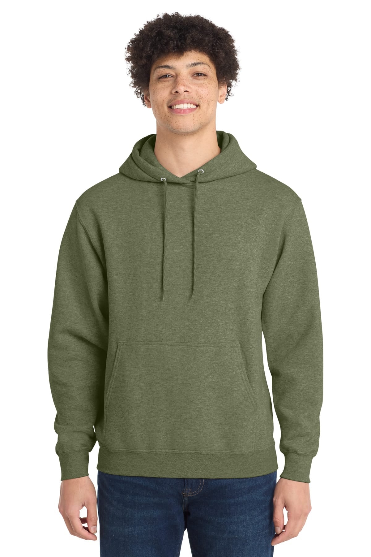 Port and Company PC78H S / Olive Drab Green Heather Port&Co PC78H Core Fleece Pullover Hooded Sweatshirt