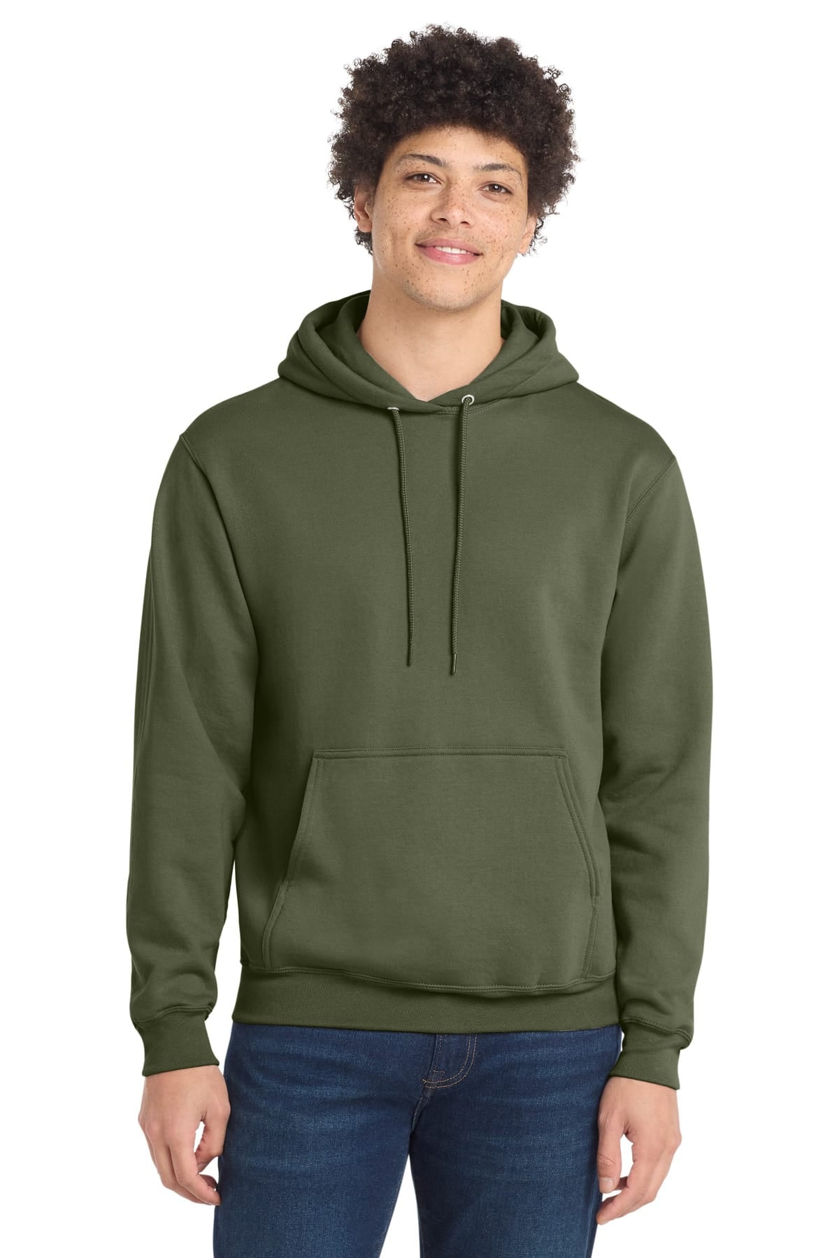 Port and Company PC78H S / Olive Drab Green Port&Co PC78H Core Fleece Pullover Hooded Sweatshirt