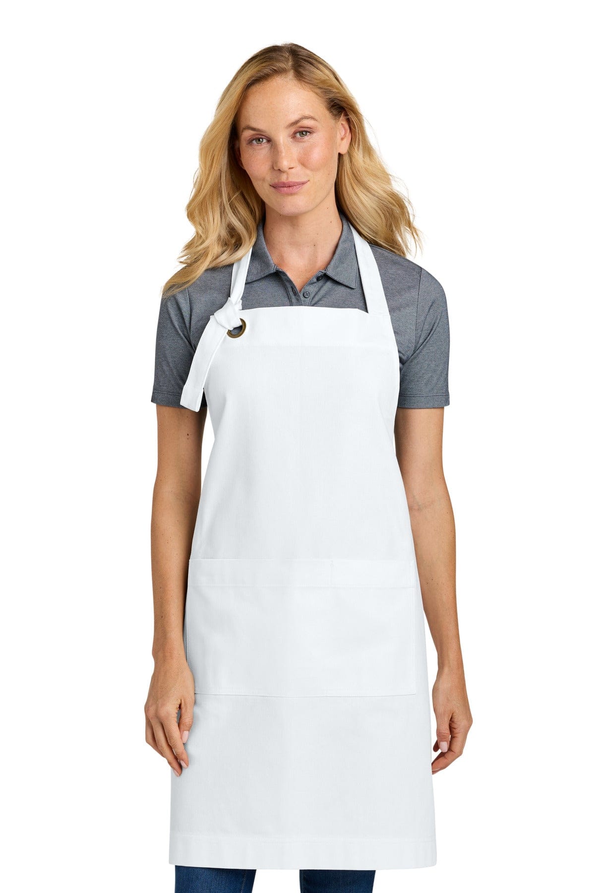 Port Authority Signature Heavy Twill Bib Apron A900 in White