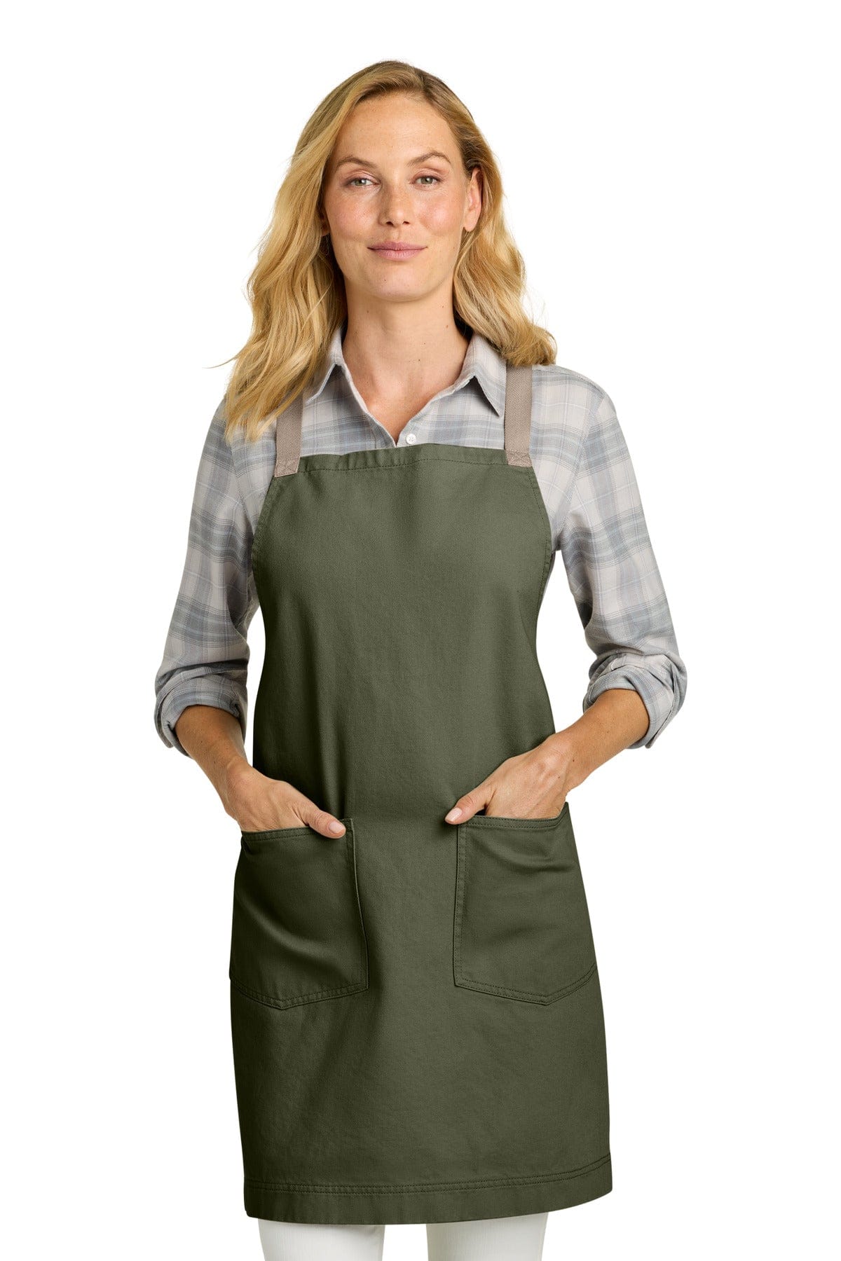 Port Authority Signature Heavy Twill Crossback Apron A902 in Olive Drab Green