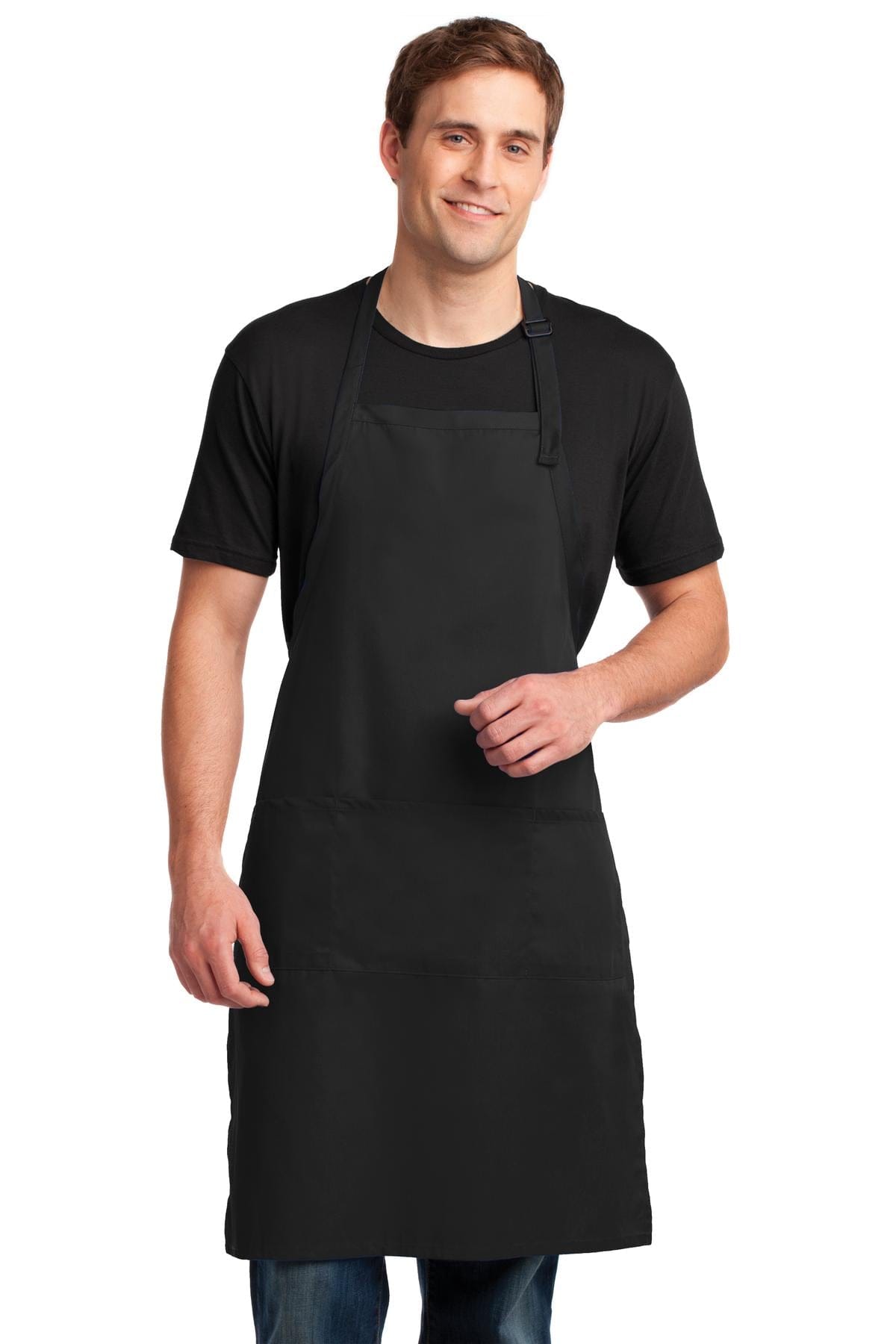 Port Authority Accessories OSFA / Black Port Authority Easy Care Extra Long Bib Apron with Stain Release. A700