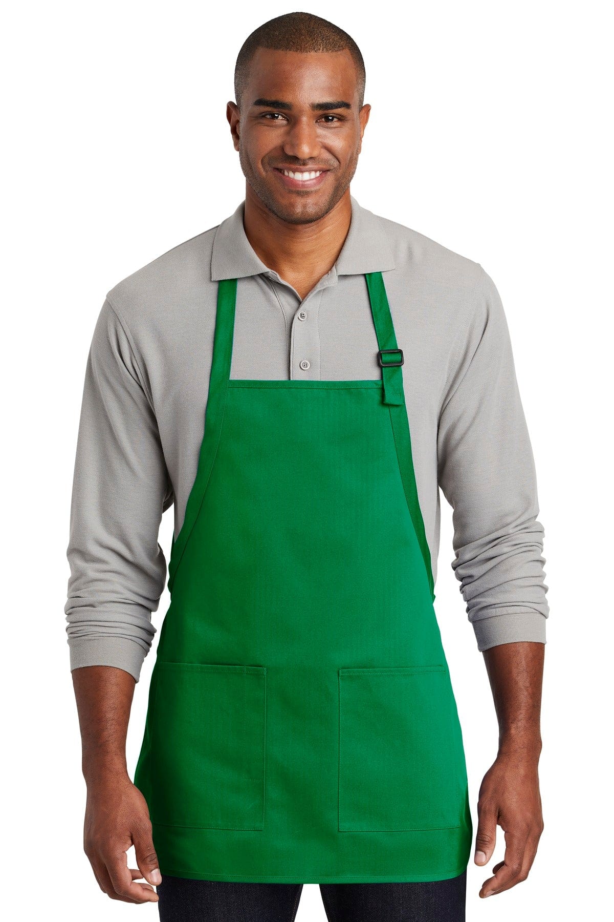 Port Authority Accessories OSFA / Kelly Green Port Authority  ®  Medium-Length Two-Pocket Bib Apron. A601