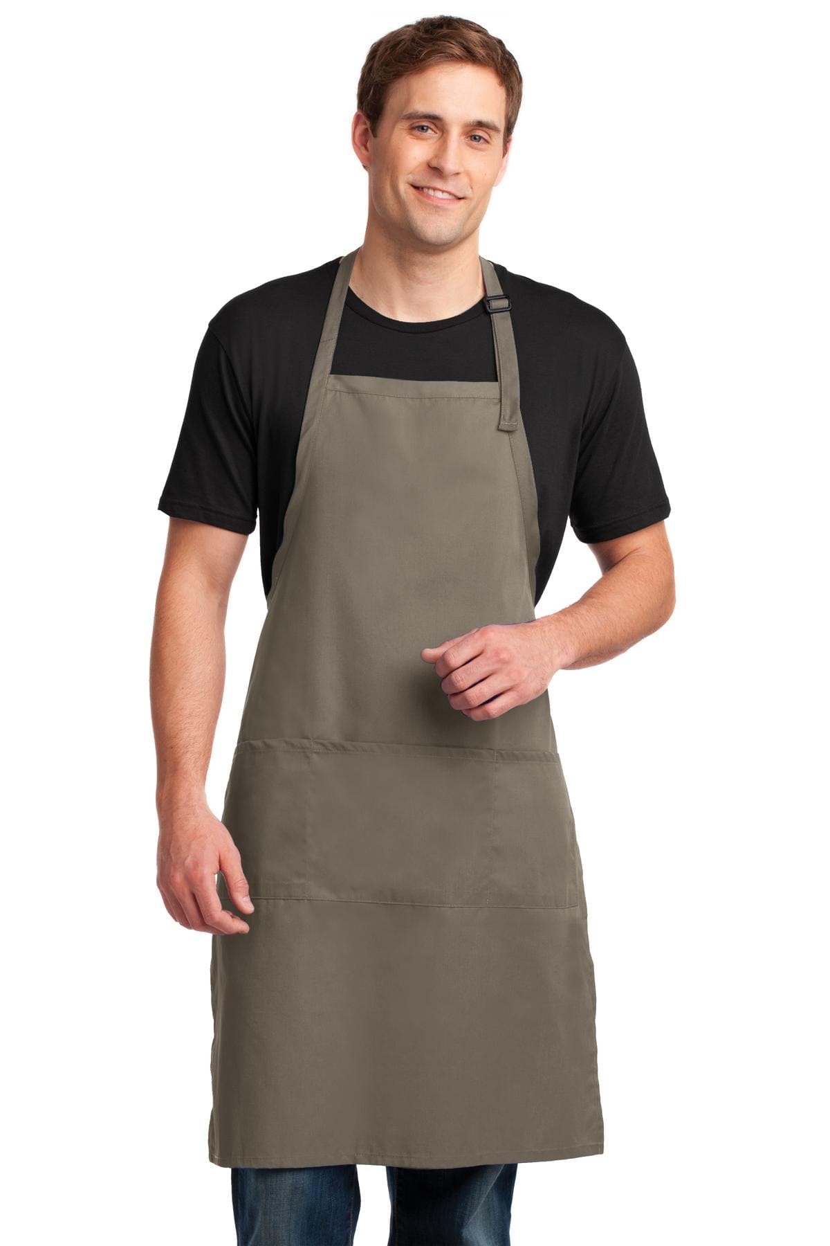 Port Authority Accessories OSFA / Khaki Port Authority Easy Care Extra Long Bib Apron with Stain Release. A700