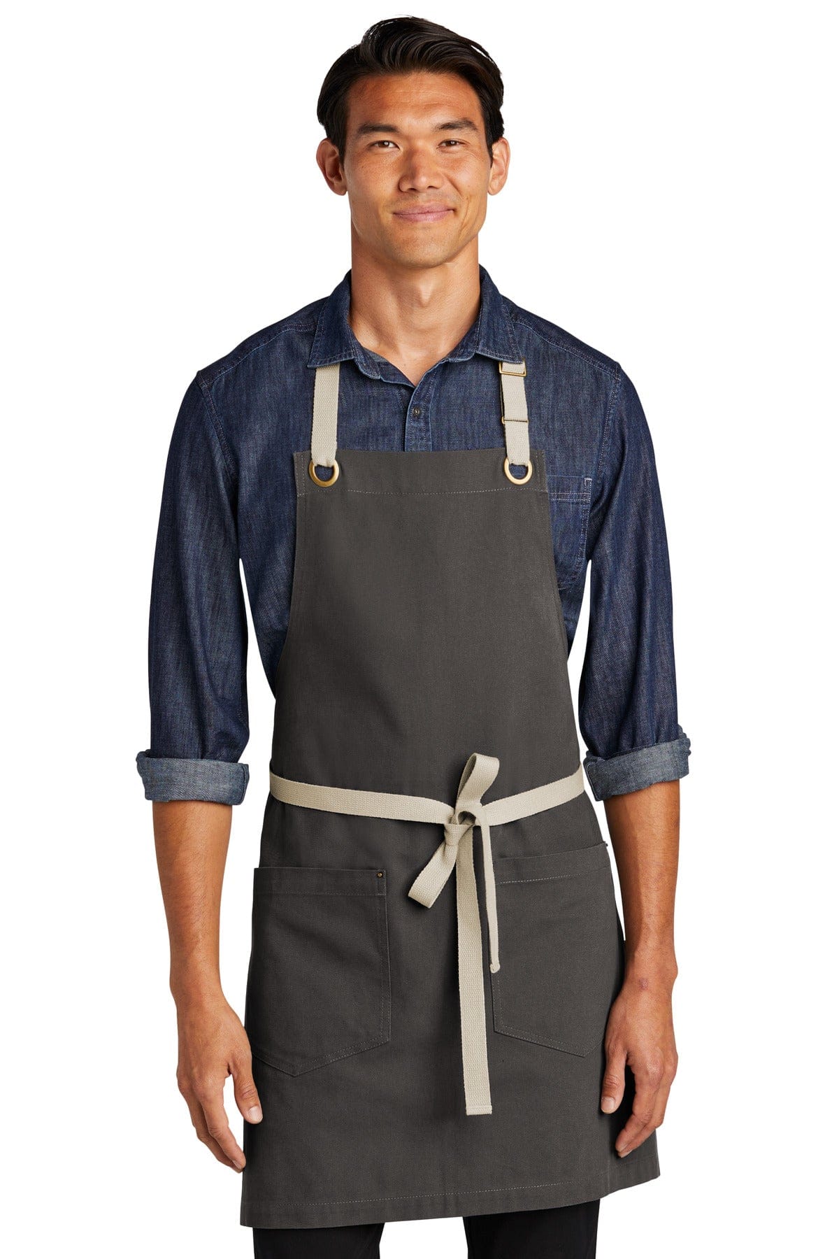 Port Authority Accessories OSFA / Magnet/ Stone Port Authority ®  Canvas Full-Length Two-Pocket Apron A815