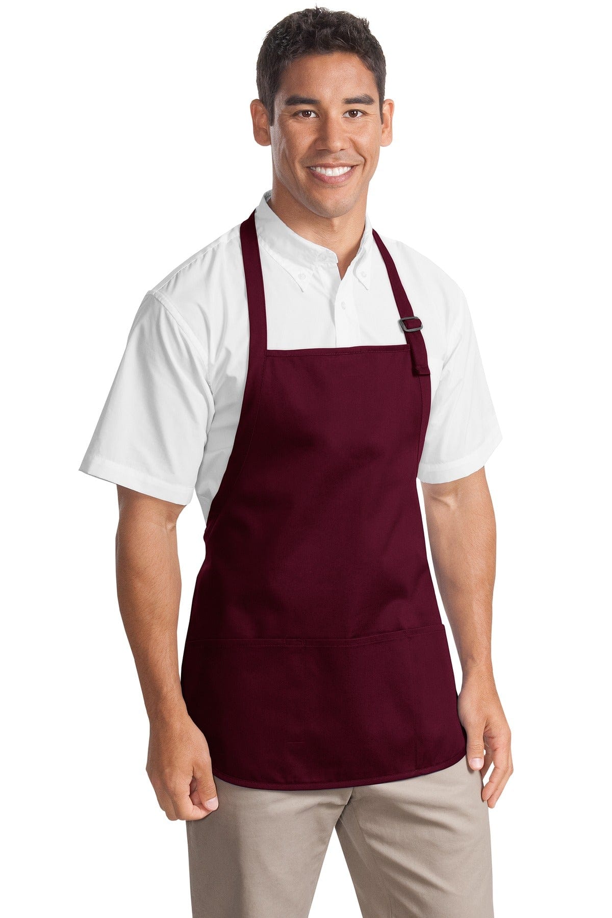 Port Authority Accessories OSFA / Maroon Port Authority ®  Medium-Length Apron with Pouch Pockets.  A510