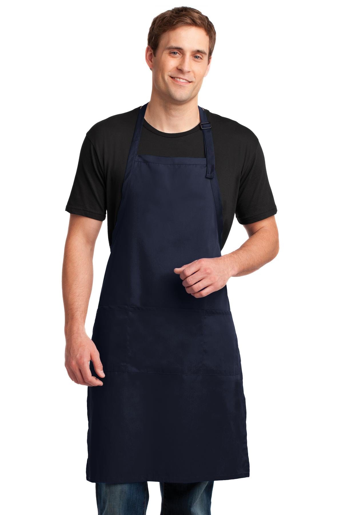 Port Authority Accessories OSFA / Navy Port Authority Easy Care Extra Long Bib Apron with Stain Release. A700
