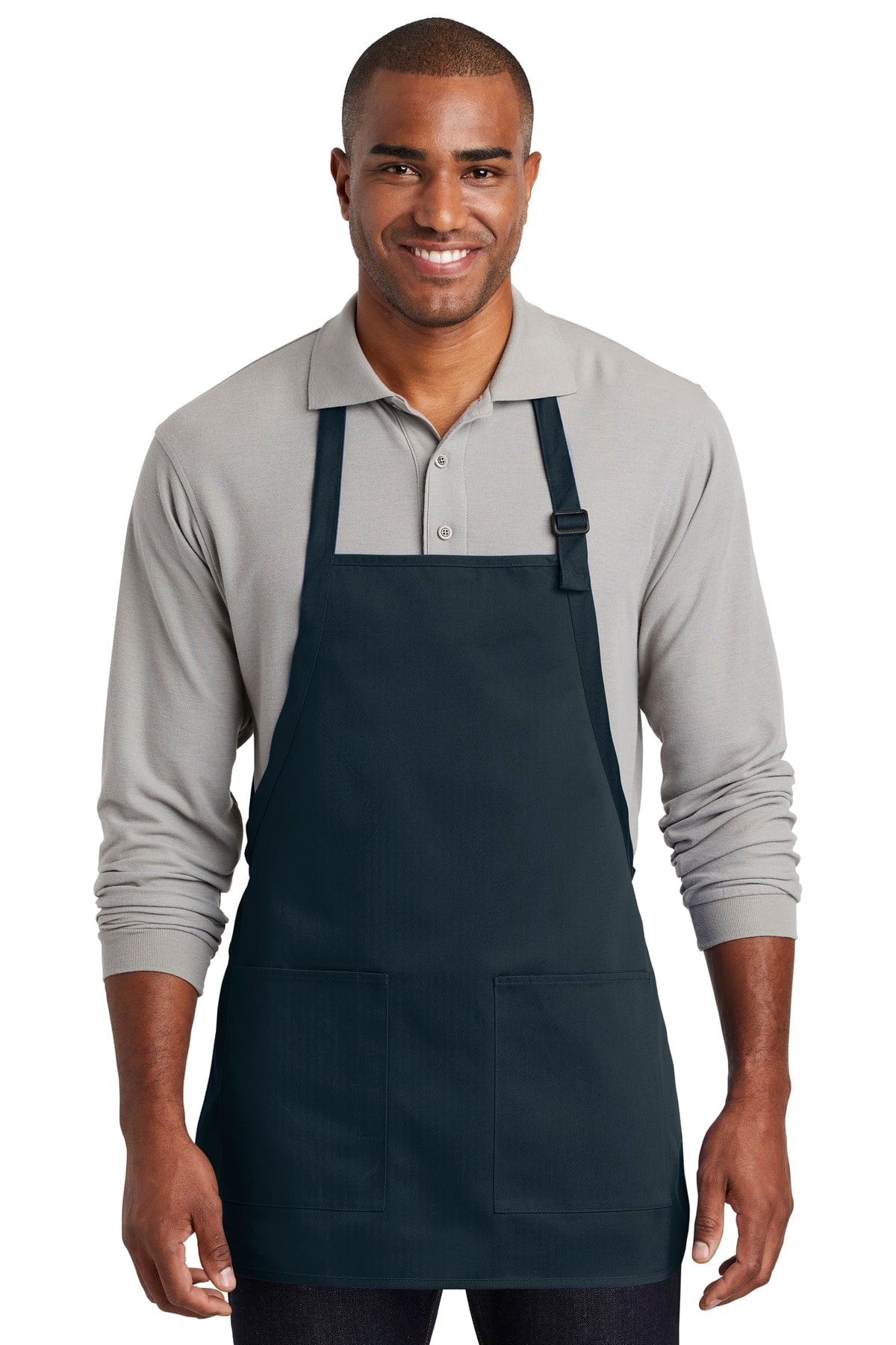 Port Authority Accessories OSFA / Navy Port Authority  ®  Medium-Length Two-Pocket Bib Apron. A601