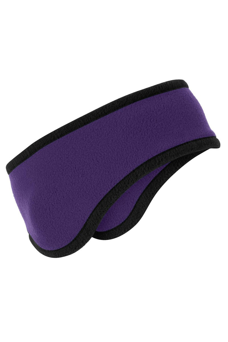 Port Authority Accessories OSFA / Purple Port Authority® Two-Color Fleece Headband. C916