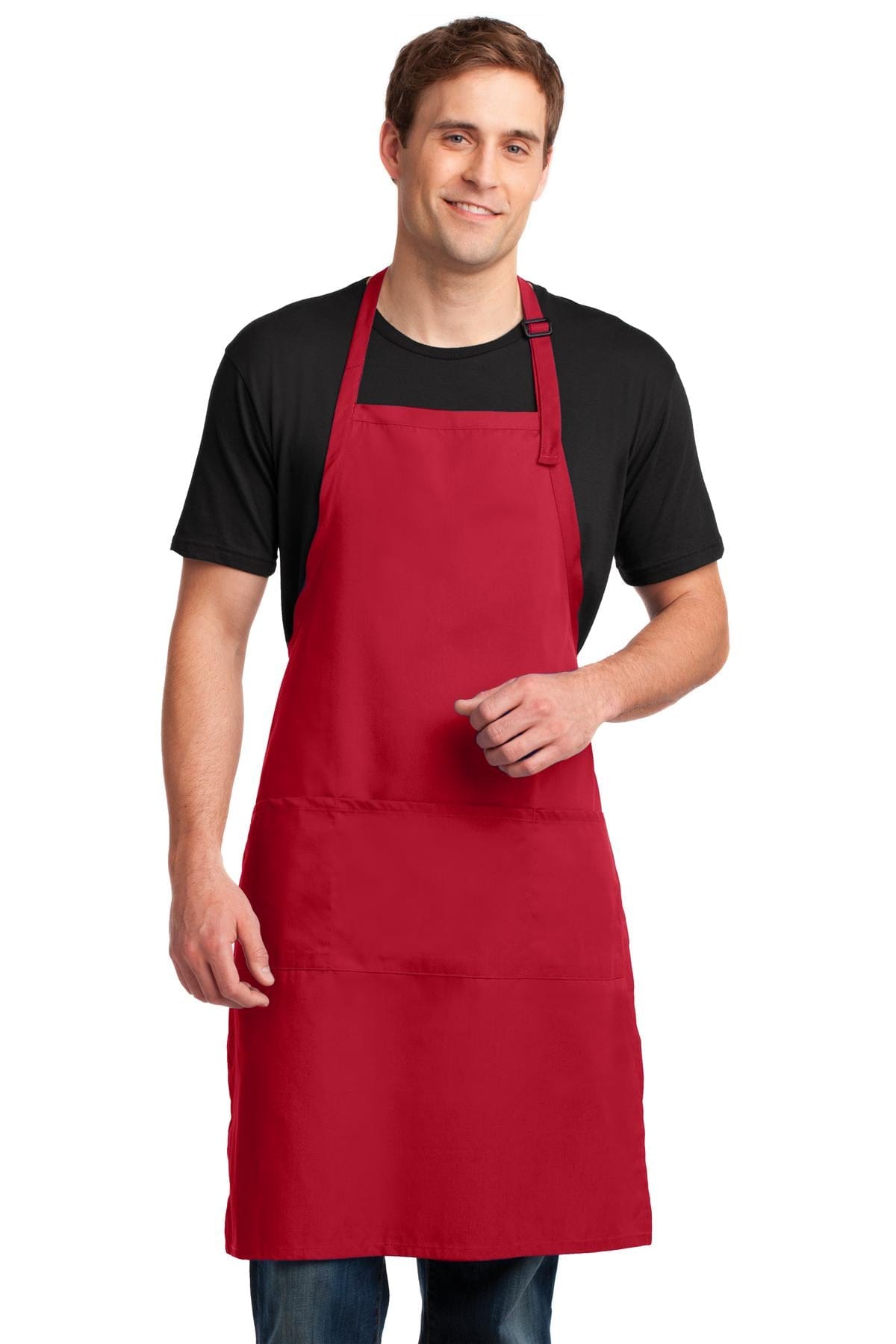 Port Authority Accessories OSFA / Red Port Authority Easy Care Extra Long Bib Apron with Stain Release. A700